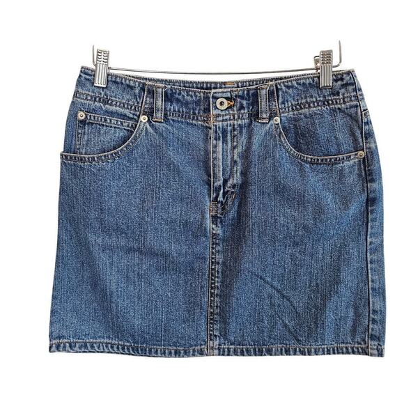 Vintage Gap Y2K Denim Mini Skirt Womens Size 8 Jean Medium Wash Casual Academia - Picture 1 of 9